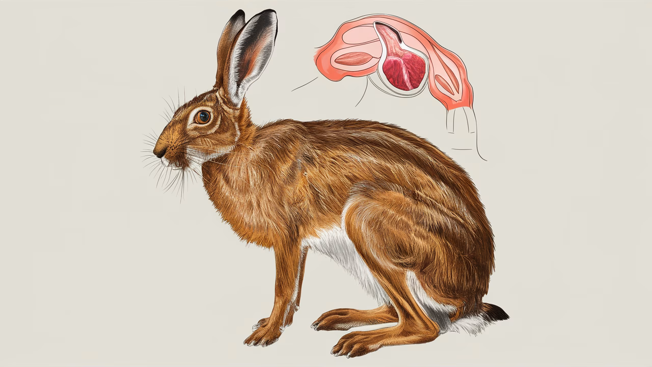 European brown hare pregnancy system Hare reproductive system diagram