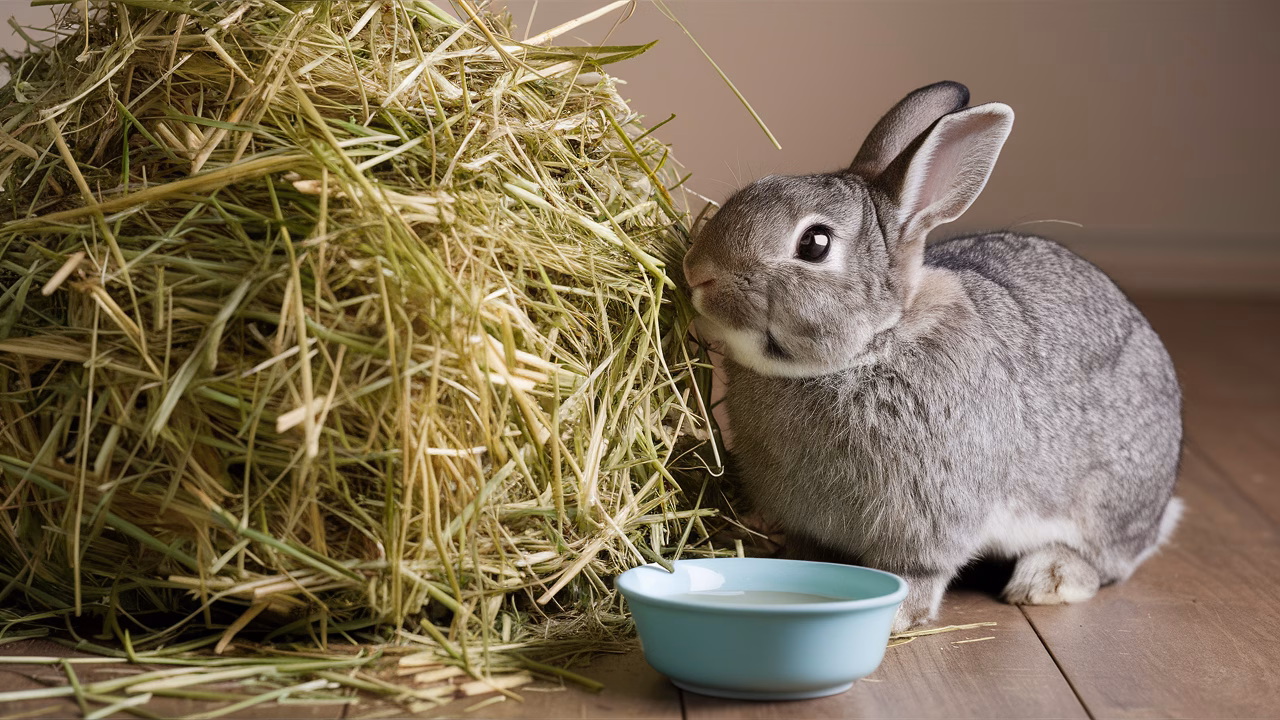 Best Rabbit Treats Rabbit eating hay