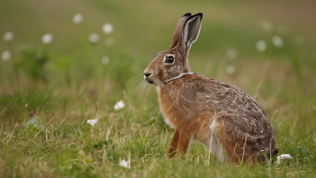 Pregnant European brown hare Pregnant hare in the wild