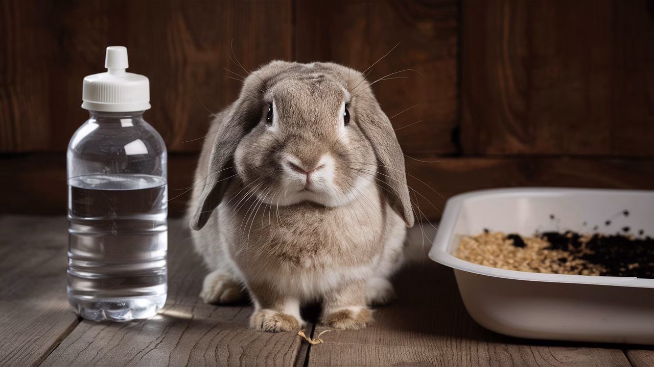 Tired rabbit needs hydration Rabbit showing signs of dehydration