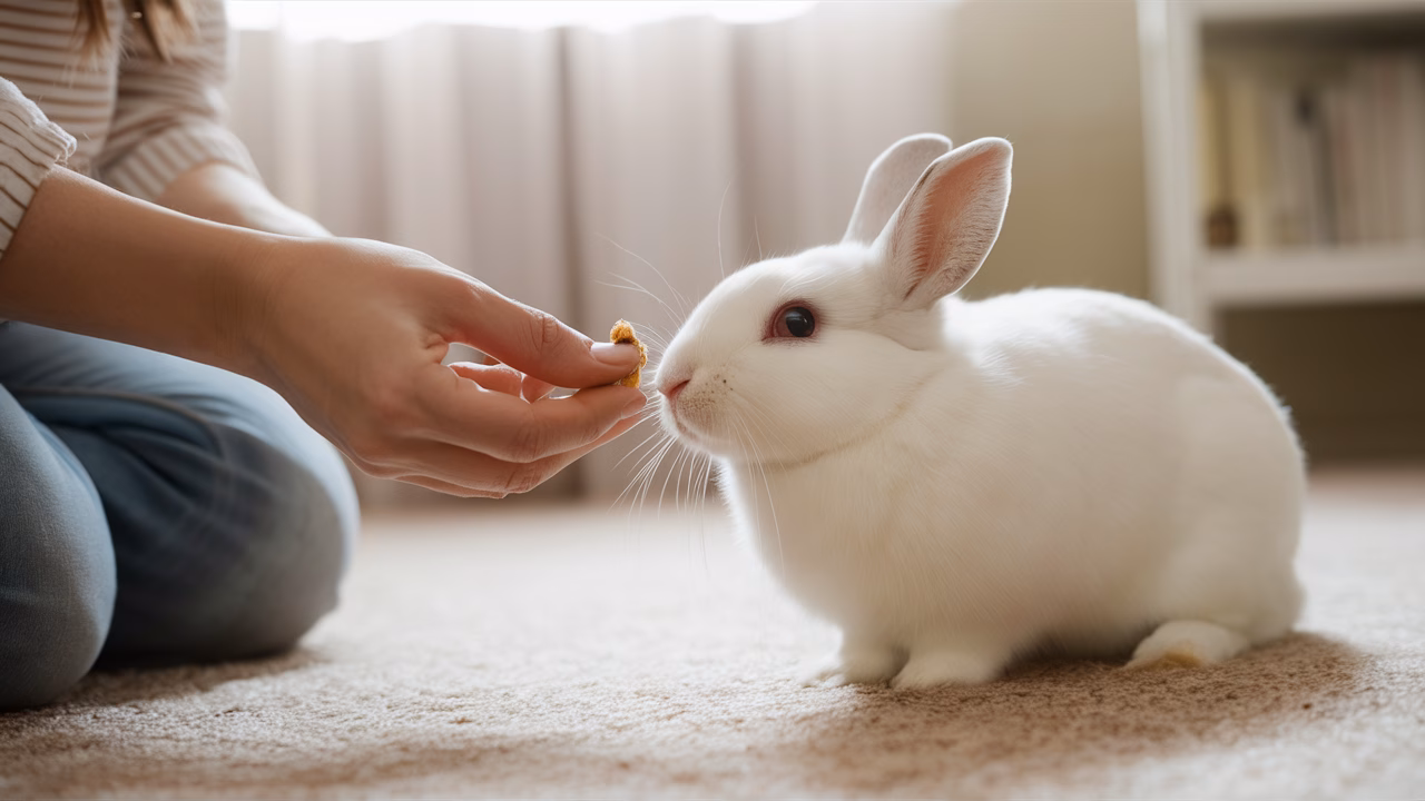 Rabbit training techniques Training a rabbit with treats